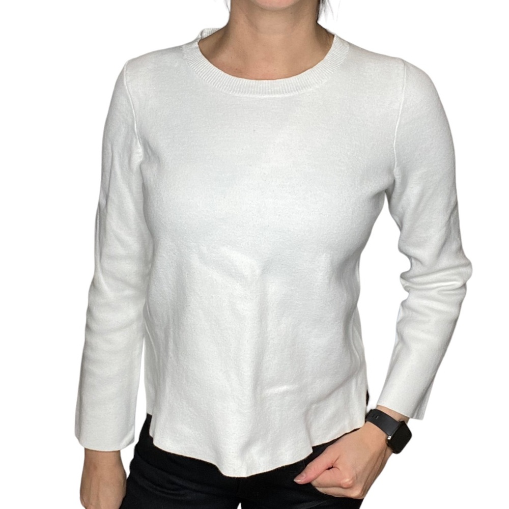 Madewell Crew Neck Back Lace up Pullover Cotton Sweater S
